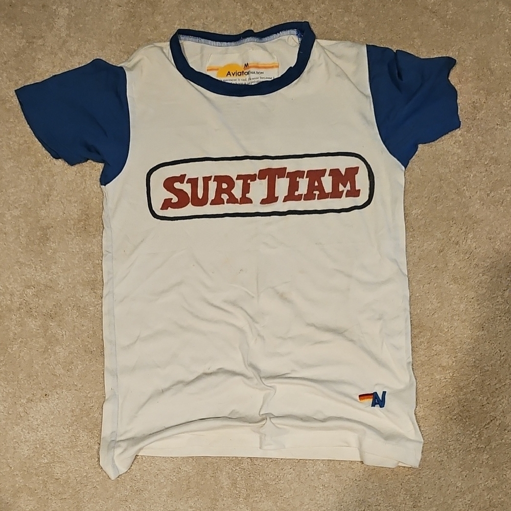 Aviator Nation Surf Team Tee - Blue and White